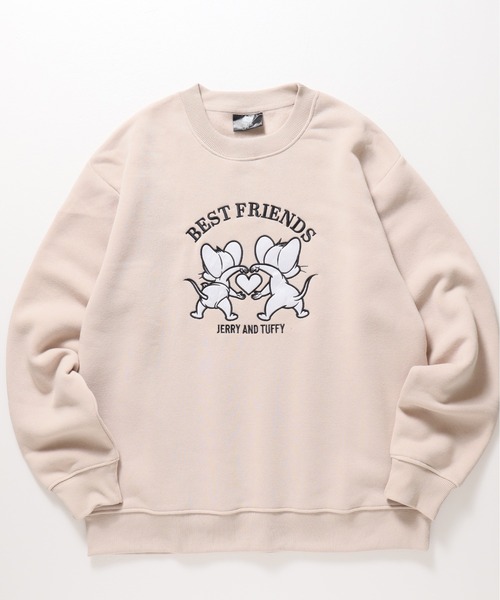 Tom&Jerry(トムアンドジェリー)の「【TOM & JERRY/トムとジェリー】裏起毛アップリケ刺繍スウェット(スウェット・メンズ・オフホワイト/ネイビー/スミクロ/サックスブルー/グレイッシュベージュ/ブラック・LARGE/MEDIUM)」の13枚目の写真