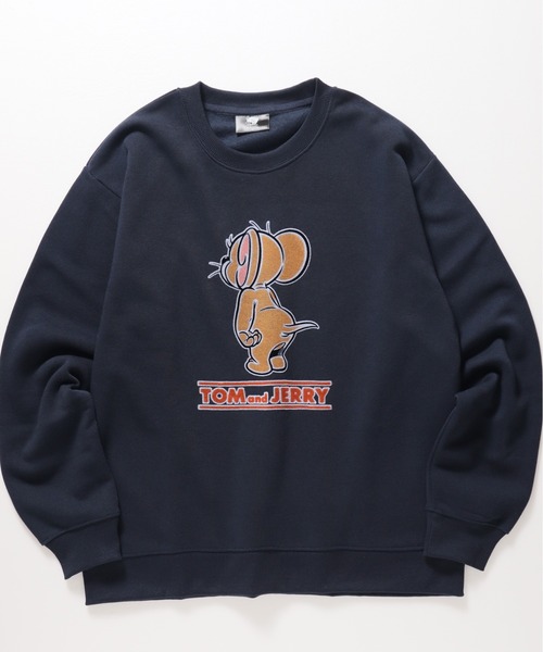 Tom&Jerry(トムアンドジェリー)の「【TOM & JERRY/トムとジェリー】裏起毛アップリケ刺繍スウェット(スウェット・メンズ・オフホワイト/ネイビー/スミクロ/サックスブルー/グレイッシュベージュ/ブラック・LARGE/MEDIUM)」の15枚目の写真