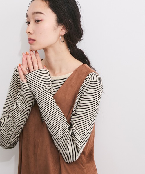 Healthknit(ヘルスニット)の「【Healthknit/ヘルスニット】2WAY / Rib Cardigan(カーディガン/ボレロ・レディース・ブルー系その他6/ホワイト系その他6/カーキ/ライトグレー・FREE)」の2枚目の写真