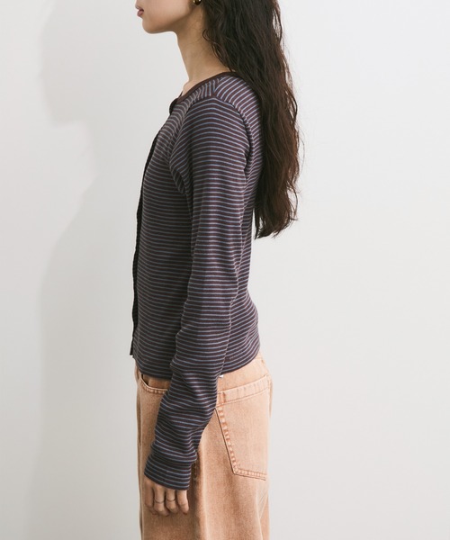 Healthknit(ヘルスニット)の「【Healthknit/ヘルスニット】2WAY / Rib Cardigan(カーディガン/ボレロ・レディース・ブルー系その他6/ホワイト系その他6/カーキ/ライトグレー・FREE)」の16枚目の写真