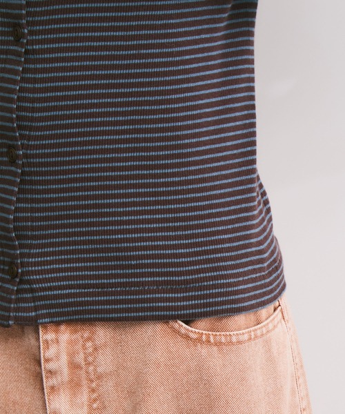 Healthknit(ヘルスニット)の「【Healthknit/ヘルスニット】2WAY / Rib Cardigan(カーディガン/ボレロ・レディース・ブルー系その他6/ホワイト系その他6/カーキ/ライトグレー・FREE)」の5枚目の写真