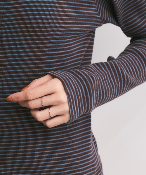 Healthknit(ヘルスニット)の「【Healthknit/ヘルスニット】2WAY / Rib Cardigan(カーディガン/ボレロ・レディース・ブルー系その他6/ホワイト系その他6/カーキ/ライトグレー・FREE)」の6枚目の写真
