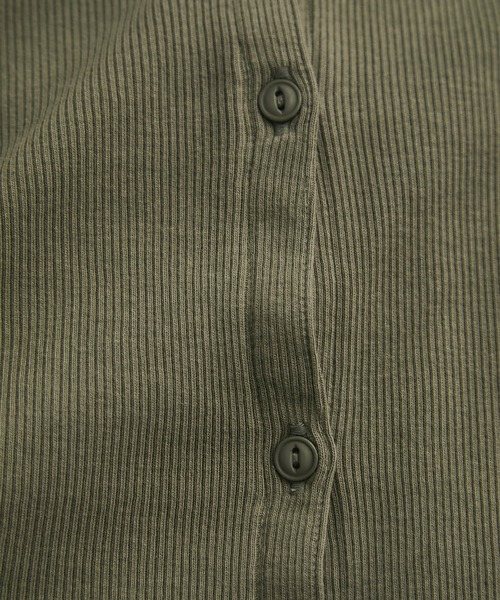 Healthknit(ヘルスニット)の「【Healthknit/ヘルスニット】2WAY / Rib Cardigan(カーディガン/ボレロ・レディース・ブルー系その他6/ホワイト系その他6/カーキ/ライトグレー・FREE)」の9枚目の写真
