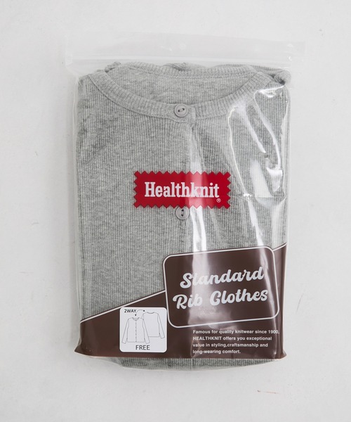 Healthknit(ヘルスニット)の「【Healthknit/ヘルスニット】2WAY / Rib Cardigan(カーディガン/ボレロ・レディース・ブルー系その他6/ホワイト系その他6/カーキ/ライトグレー・FREE)」の11枚目の写真