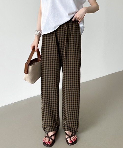 m*e様 SOOR PLOOM ギンガムチェックパンツ クラウド soor ploom otto trousers ギンガムチェック 8y - メルカリ