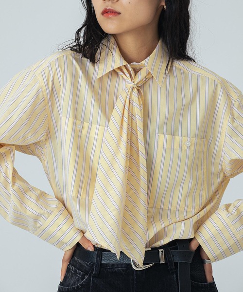 ROSE BUD(ローズバッド)の「(CREOLME)STRIPE L/S SHIRT(シャツ/ブラウス・レディース・ホワイト/イエロー・ONE SIZE)」の8枚目の写真