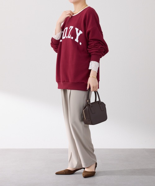 COLLAGE GALLARDAGALANTE(コラージュガリャルダガランテ)の「COZYロゴスウェット(スウェット・レディース・オフホワイト/ボルドー・FREE)」の17枚目の写真