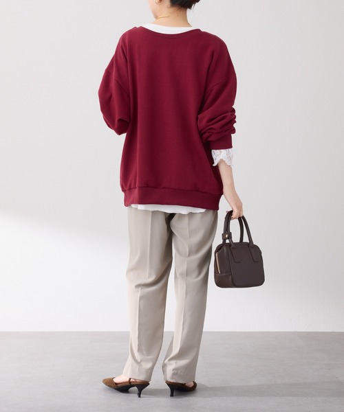 COLLAGE GALLARDAGALANTE(コラージュガリャルダガランテ)の「COZYロゴスウェット(スウェット・レディース・オフホワイト/ボルドー・FREE)」の18枚目の写真
