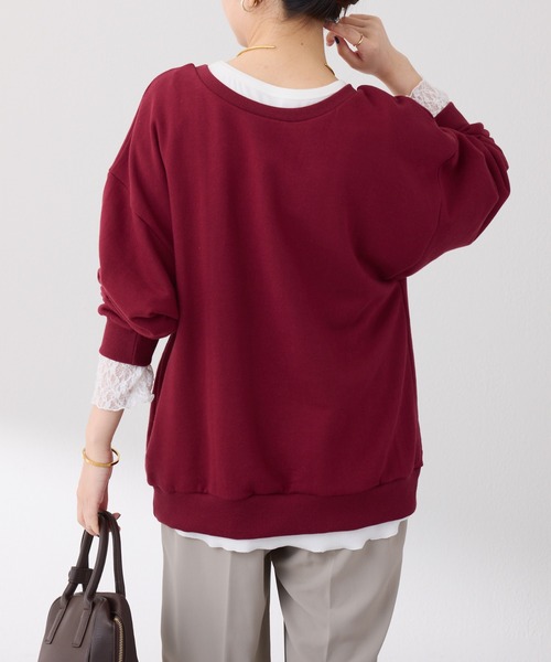 COLLAGE GALLARDAGALANTE(コラージュガリャルダガランテ)の「COZYロゴスウェット(スウェット・レディース・オフホワイト/ボルドー・FREE)」の14枚目の写真