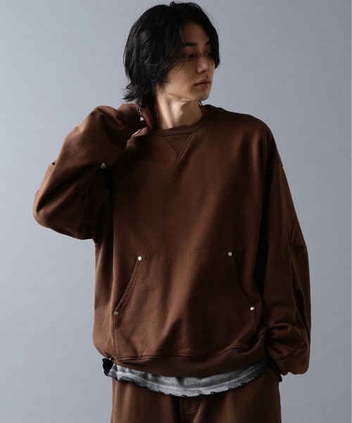 DANKE SCHON(ダンケシェーン)の「DankeSchon/ダンケシェーン/480HW SWEAT CREWNECK(スウェット・メンズ・ブラウン/ブラック/グレー・S/M/L)」の1枚目の写真