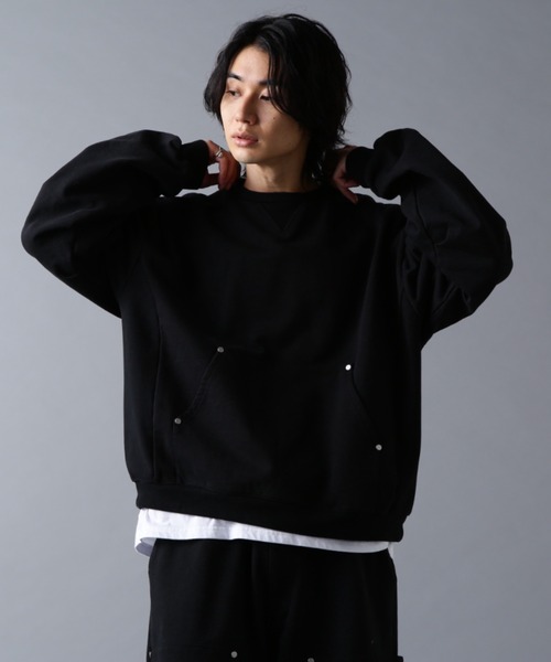 DANKE SCHON(ダンケシェーン)の「DankeSchon/ダンケシェーン/480HW SWEAT CREWNECK(スウェット・メンズ・ブラウン/ブラック/グレー・S/M/L)」の5枚目の写真
