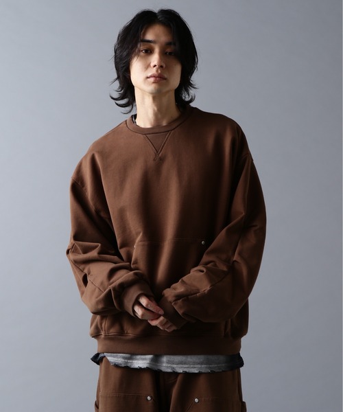 DANKE SCHON(ダンケシェーン)の「DankeSchon/ダンケシェーン/480HW SWEAT CREWNECK(スウェット・メンズ・ブラウン/ブラック/グレー・S/M/L)」の13枚目の写真