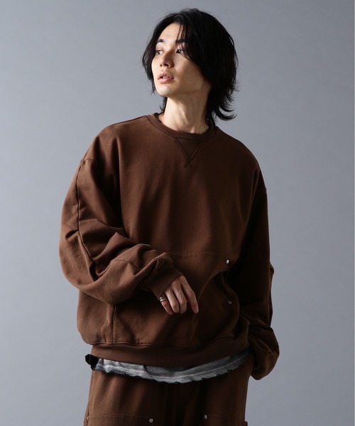 DANKE SCHON(ダンケシェーン)の「DankeSchon/ダンケシェーン/480HW SWEAT CREWNECK(スウェット・メンズ・ブラウン/ブラック/グレー・S/M/L)」の14枚目の写真