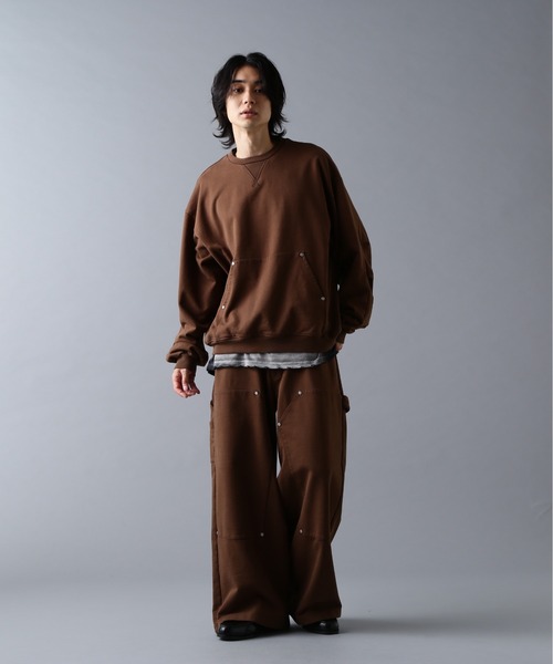 DANKE SCHON(ダンケシェーン)の「DankeSchon/ダンケシェーン/480HW SWEAT CREWNECK(スウェット・メンズ・ブラウン/ブラック/グレー・S/M/L)」の18枚目の写真