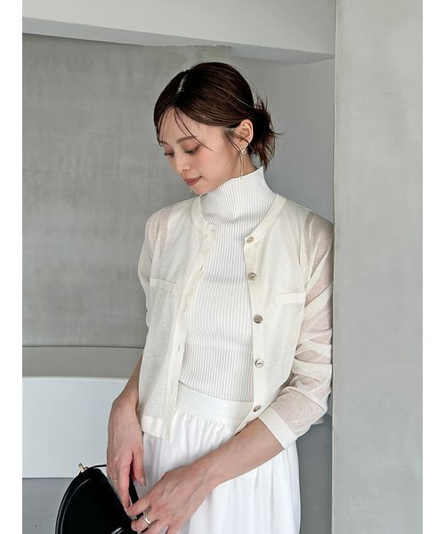 スメイル　23ss ラメニット　シャツテールノースリーブプルオーバー Sustainableノースリラメニットプルオーバー（ニット/セーター