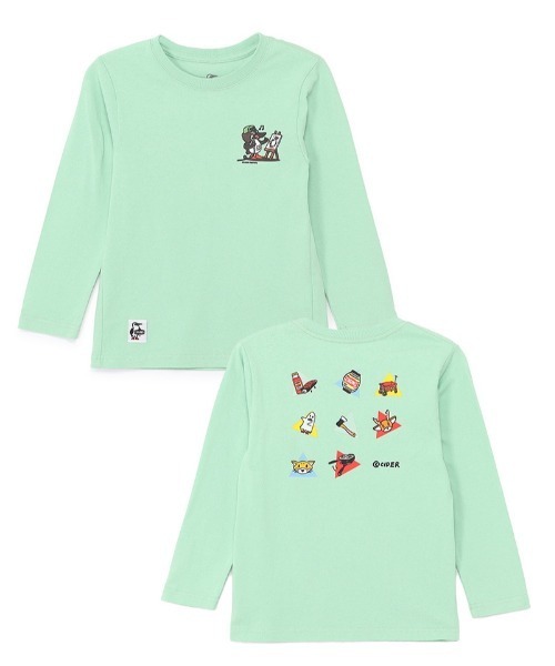 CHUMS（チャムス）の「【CHUMS】かせきさいだぁ KD アラカルト2 L/S T（Tシャツ/カットソー・キッズ・その他/ミント/ホワイト・LARGE/MEDIUM/X-LARGE）」の2枚目の写真