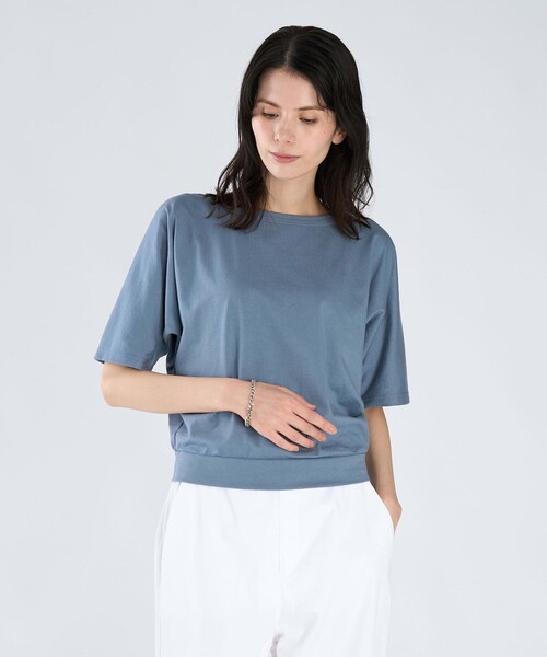 agnes b.(アニエスベー)の「コットン 五分袖 Tシャツ "Davida"(Tシャツ/カットソー・レディース・グレー系その他・3/2/1)」の2枚目の写真