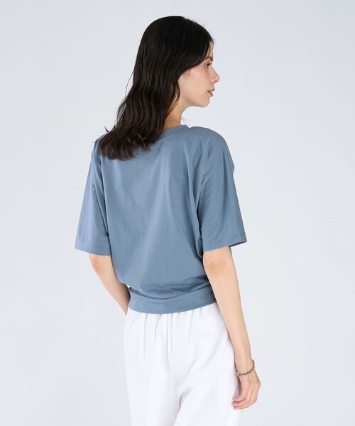 agnes b.(アニエスベー)の「コットン 五分袖 Tシャツ "Davida"(Tシャツ/カットソー・レディース・グレー系その他・3/2/1)」の4枚目の写真