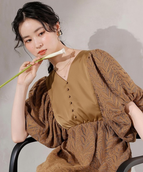 Kana（カナ）の「レース ドルマンスリーブ ワンピースドレス