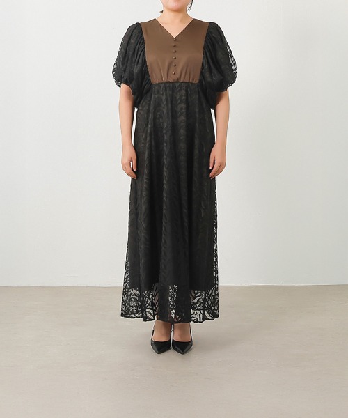 レース ドルマンスリーブ ワンピースドレス パーティー 結婚式