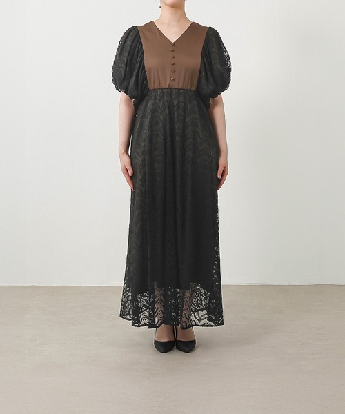 レース ドルマンスリーブ ワンピースドレス パーティー 結婚式