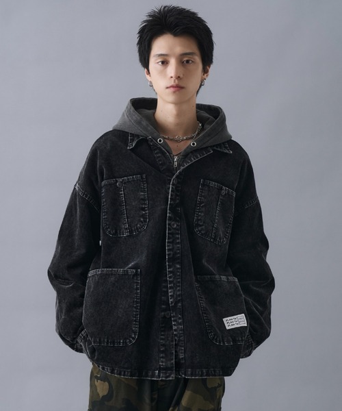 erbinコーデュロイ襟付きカバーオール 黒 erbinコーデュロイ襟付きカバーオール 黒