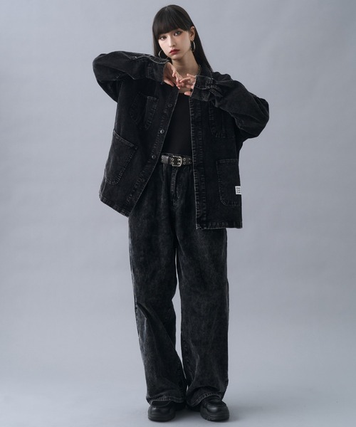 erbinコーデュロイ襟付きカバーオール 黒 erbinコーデュロイ襟付きカバーオール 黒