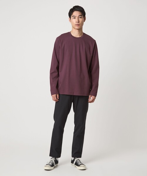 green label relaxing(グリーンレーベルリラクシング)の「オーガニック コットン ポンチ クルーネック Tシャツ(Tシャツ/カットソー・メンズ・ブラック/ワイン/ホワイト/ライトグレー・M/XL/L/XXL/S)」の9枚目の写真