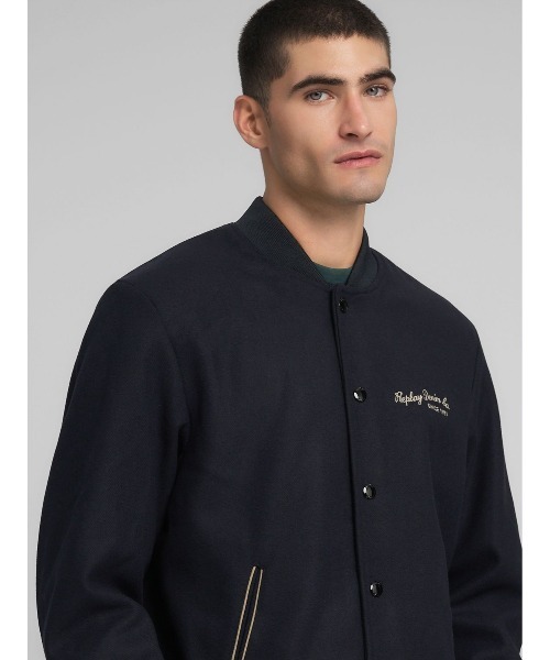 セール】ウールブレンド バーシティ ボンバージャケット（スタジャン