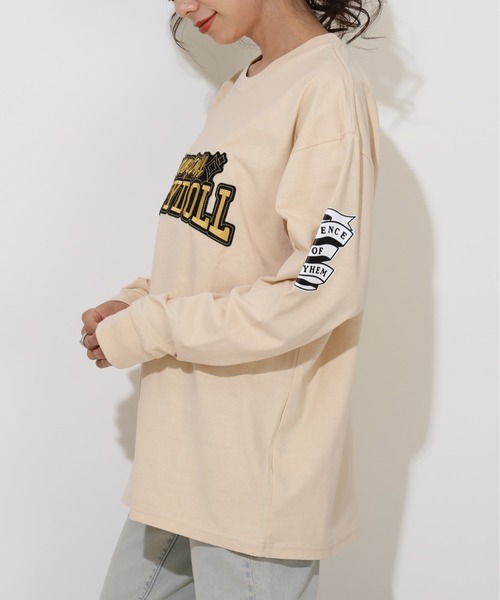 BABYDOLL(ベビードール)の「親子お揃い ゴールドワッペンロンT 0854A(Tシャツ/カットソー・レディース・ベージュ/ブラック・L/M)」の11枚目の写真