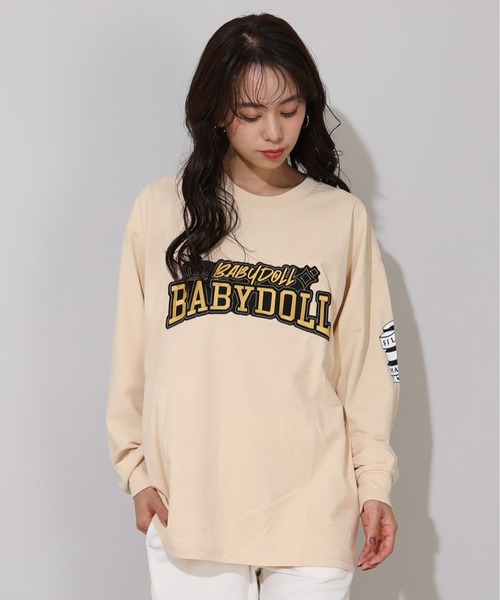 BABYDOLL(ベビードール)の「親子お揃い ゴールドワッペンロンT 0854A(Tシャツ/カットソー・レディース・ベージュ/ブラック・L/M)」の18枚目の写真