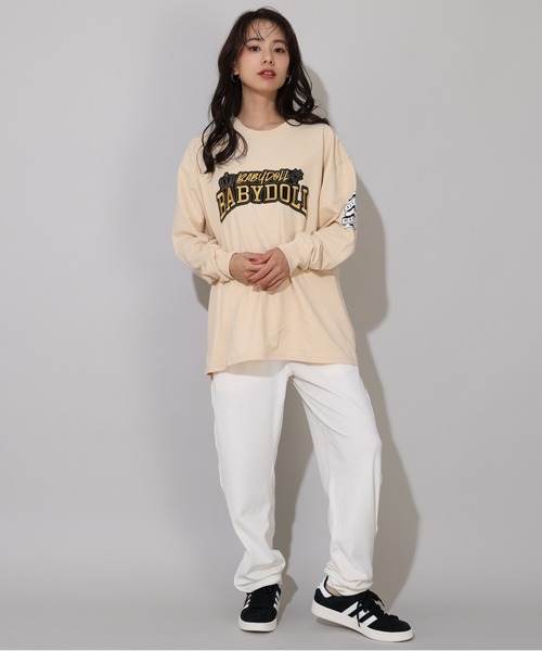 BABYDOLL(ベビードール)の「親子お揃い ゴールドワッペンロンT 0854A(Tシャツ/カットソー・レディース・ベージュ/ブラック・L/M)」の20枚目の写真
