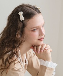 at.（アット）の「【at.】ベロアリボンミニクリップ（バレッタ/ヘアクリップ）」