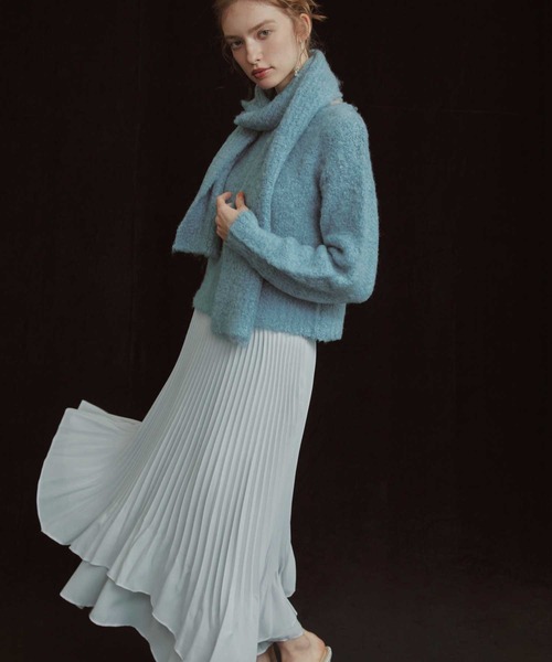 NOELA（ノエラ）の「ティアードシャイニースカート（スカート・レディース・ブラウン/サックスブルー/オフホワイト・M/S）」の3枚目の写真