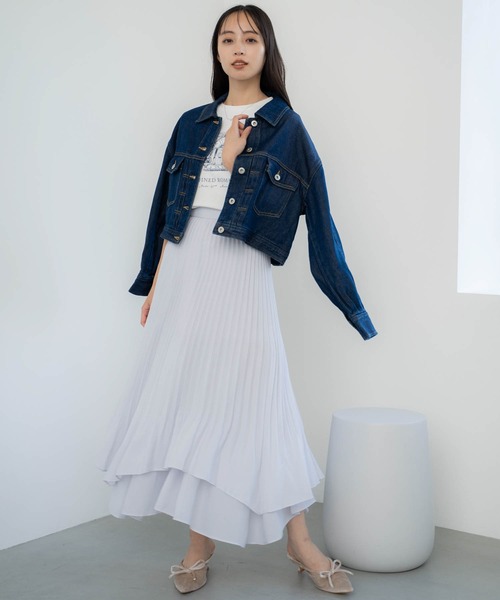 NOELA（ノエラ）の「ティアードシャイニースカート（スカート・レディース・ブラウン/サックスブルー/オフホワイト・M/S）」の5枚目の写真