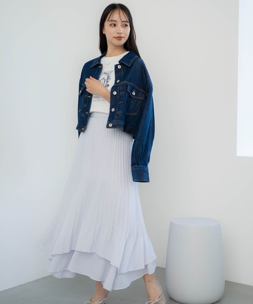 NOELA（ノエラ）の「ティアードシャイニースカート（スカート・レディース・ブラウン/サックスブルー/オフホワイト・M/S）」の7枚目の写真