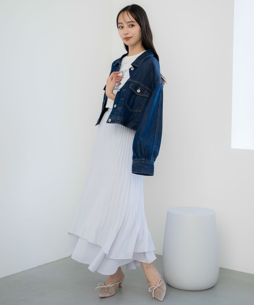 NOELA（ノエラ）の「ティアードシャイニースカート（スカート・レディース・ブラウン/サックスブルー/オフホワイト・M/S）」の8枚目の写真