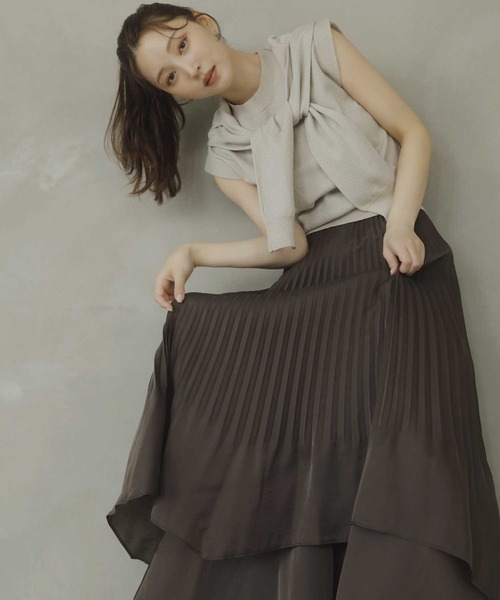 NOELA（ノエラ）の「ティアードシャイニースカート（スカート・レディース・ブラウン/サックスブルー/オフホワイト・M/S）」の18枚目の写真