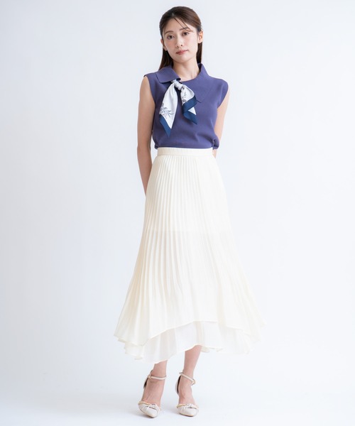 NOELA（ノエラ）の「ティアードシャイニースカート（スカート・レディース・ブラウン/サックスブルー/オフホワイト・M/S）」の16枚目の写真