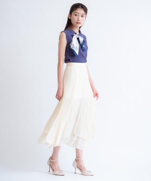 NOELA（ノエラ）の「ティアードシャイニースカート（スカート・レディース・ブラウン/サックスブルー/オフホワイト・M/S）」の13枚目の写真