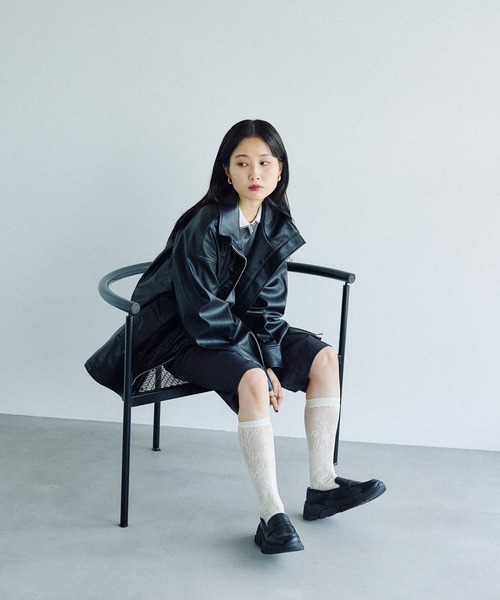 LEPSIM（レプシィム）の「レースハイソックス　573110（ソックス/靴下・レディース・ブラック/アイボリー・ONE SIZE）」の8枚目の写真