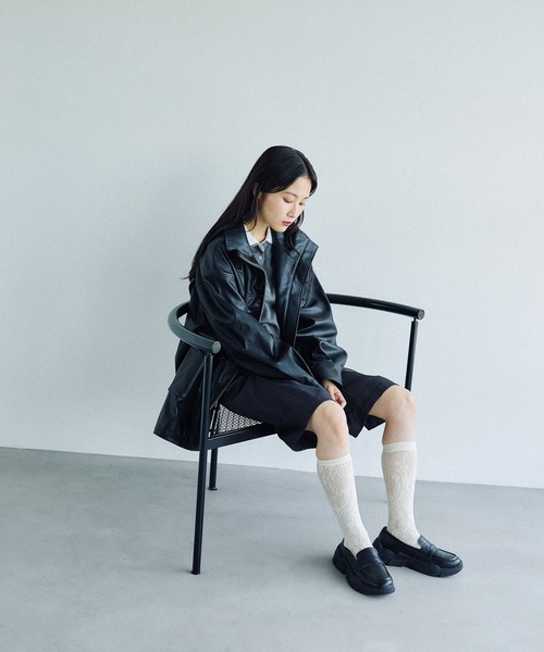 LEPSIM（レプシィム）の「レースハイソックス　573110（ソックス/靴下・レディース・ブラック/アイボリー・ONE SIZE）」の9枚目の写真