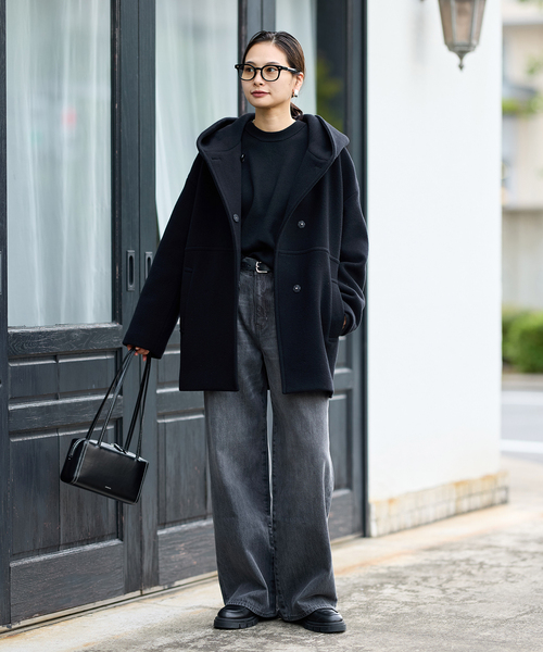 人気✨美品✨ジャーナルスタンダード　スーパー140モッサフードコート 36 黒 追加》スーパー140モッサフードコート（その他アウター）｜JOURNAL