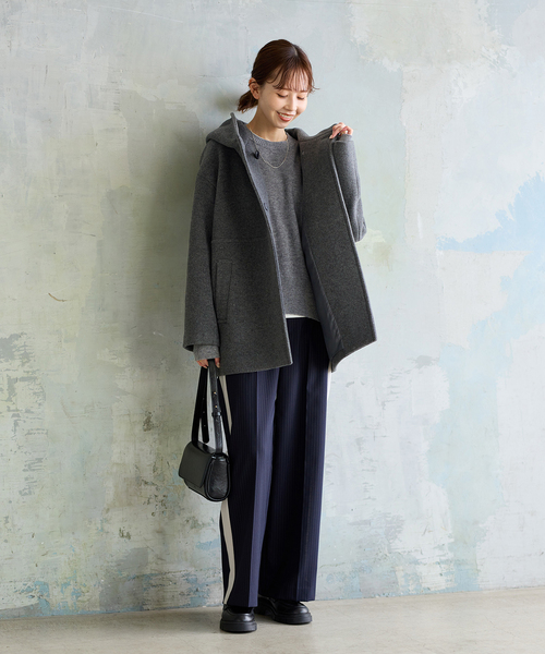 JOURNAL STANDARD（ジャーナルスタンダード）の「《追加》スーパー140モッサフードコート（その他アウター・レディース・グレー/ブラック・38/36）」の17枚目の写真