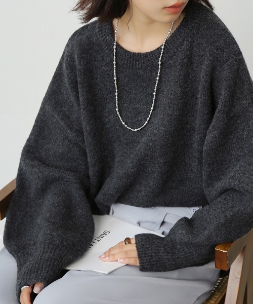 ReRe(リリ)の「オーバーサイズゆるニットセーター(ニット/セーター・レディース・アイボリー/グレイッシュベージュ/ピンク/ベージュ/ネイビー/チャコール・FREE)」の1枚目の写真
