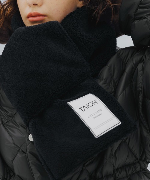 TAION × WILLFULLY】quilting reversible down boa muffler