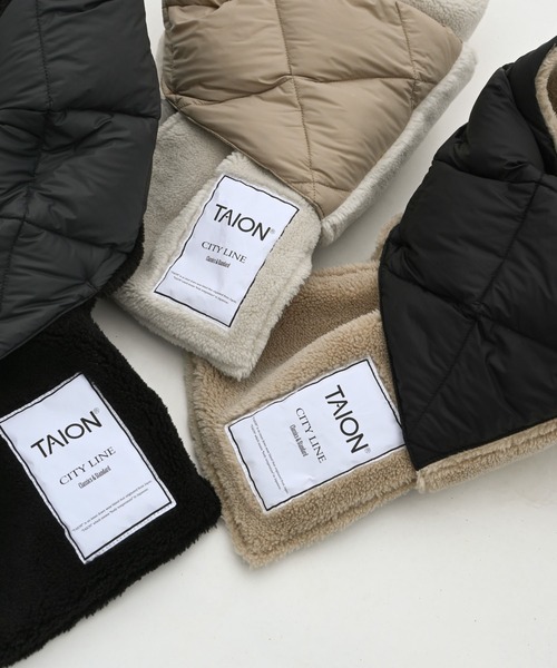 TAION × WILLFULLY】quilting reversible down boa muffler