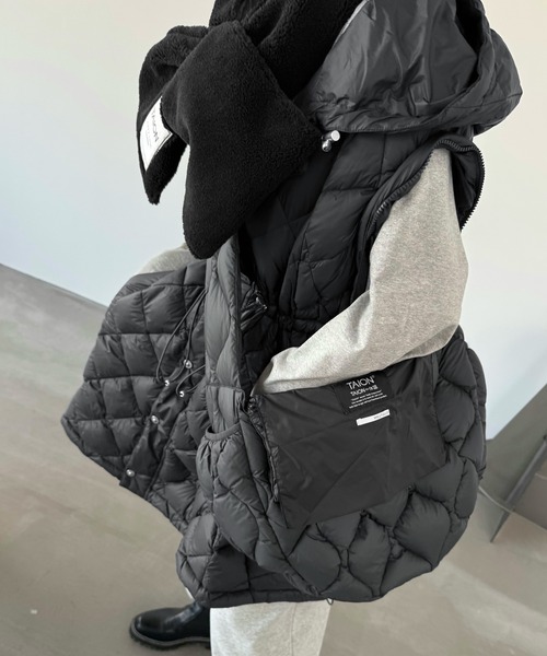 TAION × WILLFULLY】quilting reversible down boa muffler