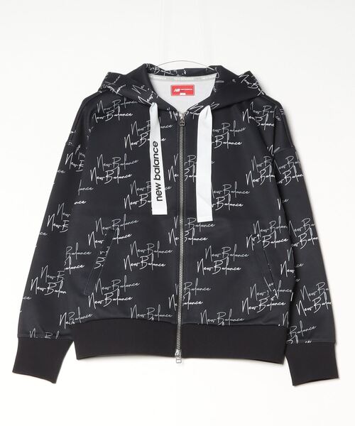 NEW BALANCE(ニューバランス)の「ニューバランス New Balance SWEAT FULL ZIP HOODIE(スウェット・レディース・ブラック×ホワイト/ホワイト/ベージュ・M/L/XL)」の3枚目の写真