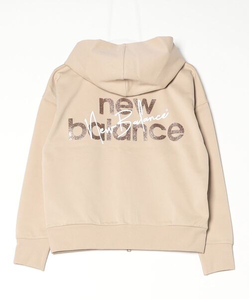 NEW BALANCE(ニューバランス)の「ニューバランス New Balance SWEAT FULL ZIP HOODIE(スウェット・レディース・ブラック×ホワイト/ホワイト/ベージュ・M/L/XL)」の5枚目の写真